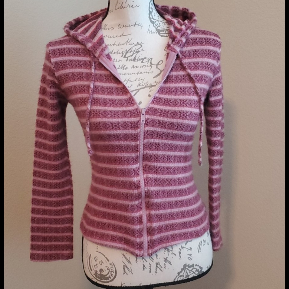 Pink zip hooded jacket Small